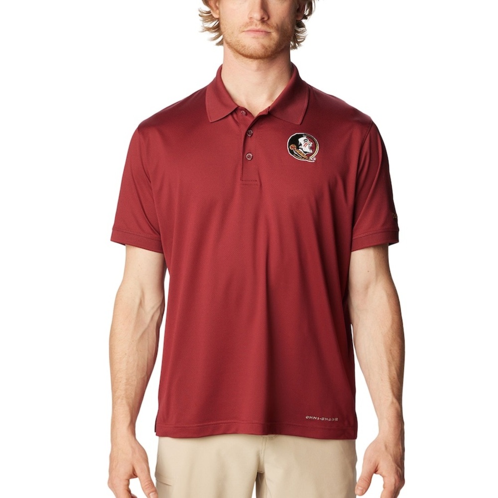Columbia Florida State Seminoles Garnet PFG Tamiami Omni-Shade Polo